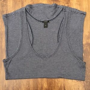 J Crew Ribbed Racerback Tank Navy White Stripe XS